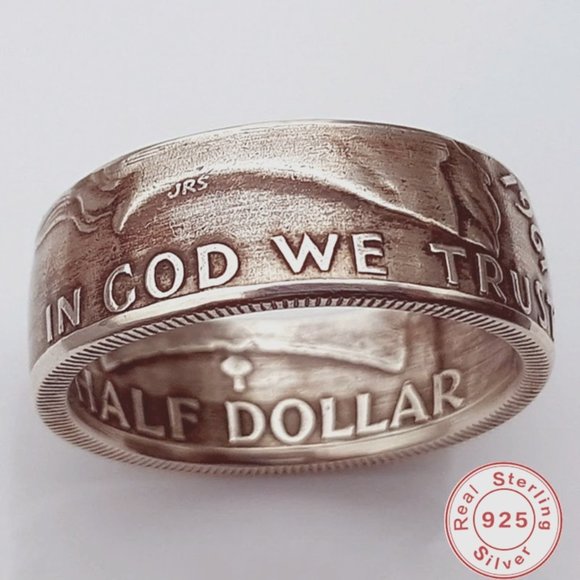 Fashion Jewelry Other - $$$ Awesome 1961 Half Dollar Replica Band Made of 925 Sterling Silver $$$